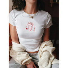 Vintage Matchbox Graphic Baby Tee – Minimalist Aesthetic Tee