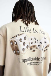Life Is an Unpredictable Game Oversized T-Shirt – Dice Graphic Tee