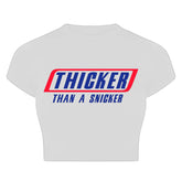 Thicker Than a Snicker Crop Top – Fun & Bold Tee