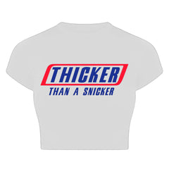 Thicker Than a Snicker Crop Top – Fun & Bold Tee