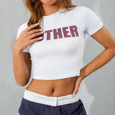 Bold Statement Baby Tee Crop Top – Edgy & Trendy Color White