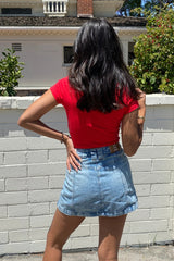 Red Baby Tee – Cute & Casual Fitted Crop Top