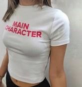 Main Character Crop Top – Trendy Aesthetic Tee”