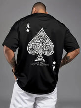 Men's Oversized Ace of Spades Graphic T-Shirt – Black Streetwear Tee