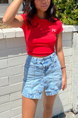 Red Baby Tee – Cute & Casual Fitted Crop Top