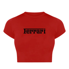 Red Ferrari-Inspired Baby Tee – Trendy & Chic