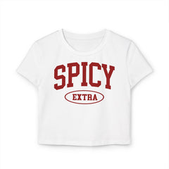 Extra Spicy Baby Tee – Bold Fitted Crop Top Color White
