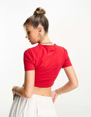 Deadbeat Girlfriend Baby Tee – Bold Statement Crop Top Color Red