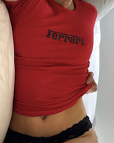 Red Ferrari-Inspired Baby Tee – Trendy & Chic