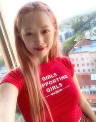 Girls Supporting Girls Baby Tee – Feminist Graphic Crop Top