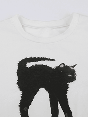 Black Cat Baby Tee | Crop Top