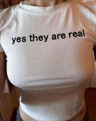 Yes They Are Real Baby Tee | Crop Top