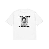 Men’s Oversized “It’s Just a Game” Graphic T-Shirt – White
