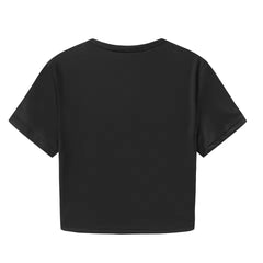 Muah! Black Baby Tee – Trendy Cropped T-Shirt with Lip Print Color Black