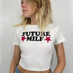 Adorable Baby Tee Crop Top - Perfect for Casual and Trendy Outfits Color White