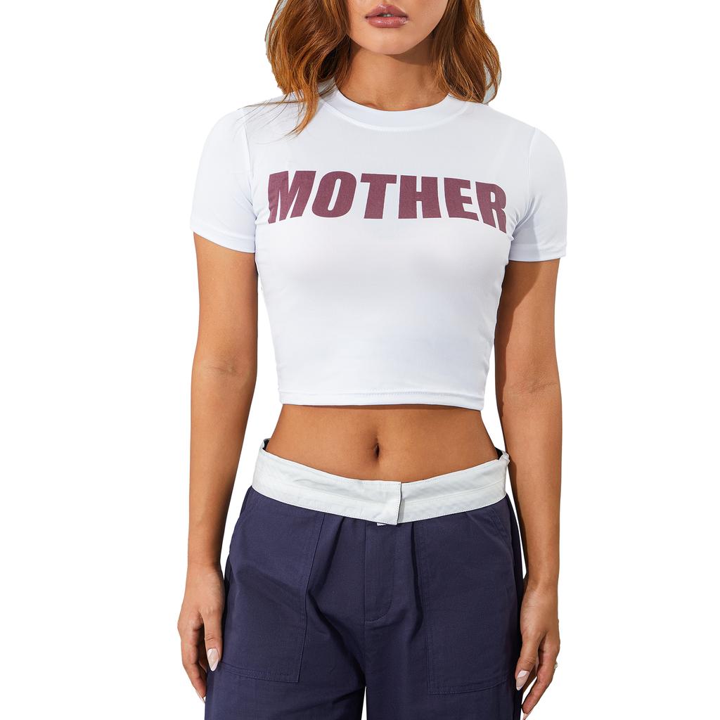Bold Statement Baby Tee Crop Top – Edgy & Trendy Color White