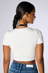 Anything You Can Do, I Can Do Better" Baby Tee Crop Top Color White
