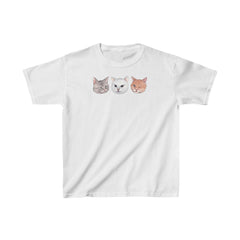 Cute Trio Cat Faces Baby Tee – Aesthetic Minimalist Cat Lover Tee