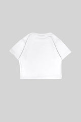 Cute But Cries a Lot" Baby Tee Crop Top - Fun and Playful Design Color White