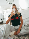 Trendy “Hot Girls Drink Tequila” Baby Tee – Color Black