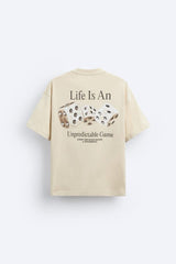 Life Is an Unpredictable Game Oversized T-Shirt – Dice Graphic Tee
