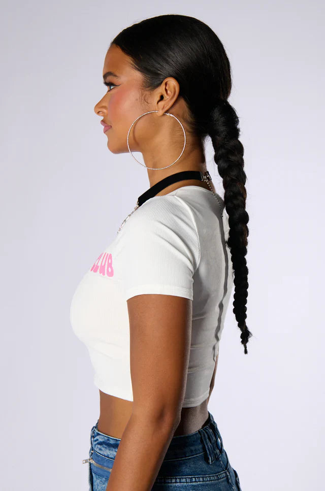 Anything You Can Do, I Can Do Better" Baby Tee Crop Top Color White