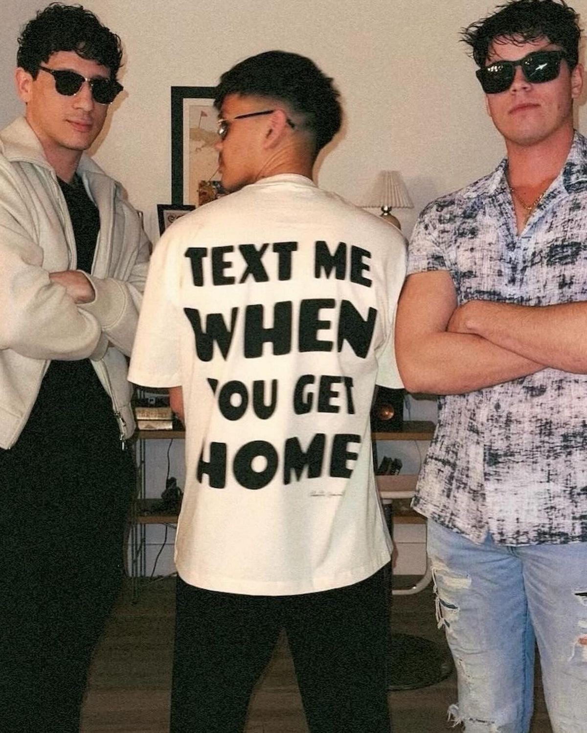 Bold “Text Me When You Get Home” Graphic T-Shirt – Casual Streetwear Statement Tee