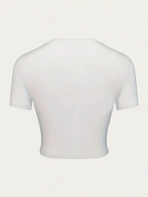 Cherry White Baby Tee | Crop Top