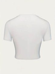 Cherry White Baby Tee | Crop Top