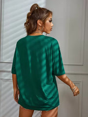Oversized T-Shirt – Floral LOVE Graphic Tee - Forest Green