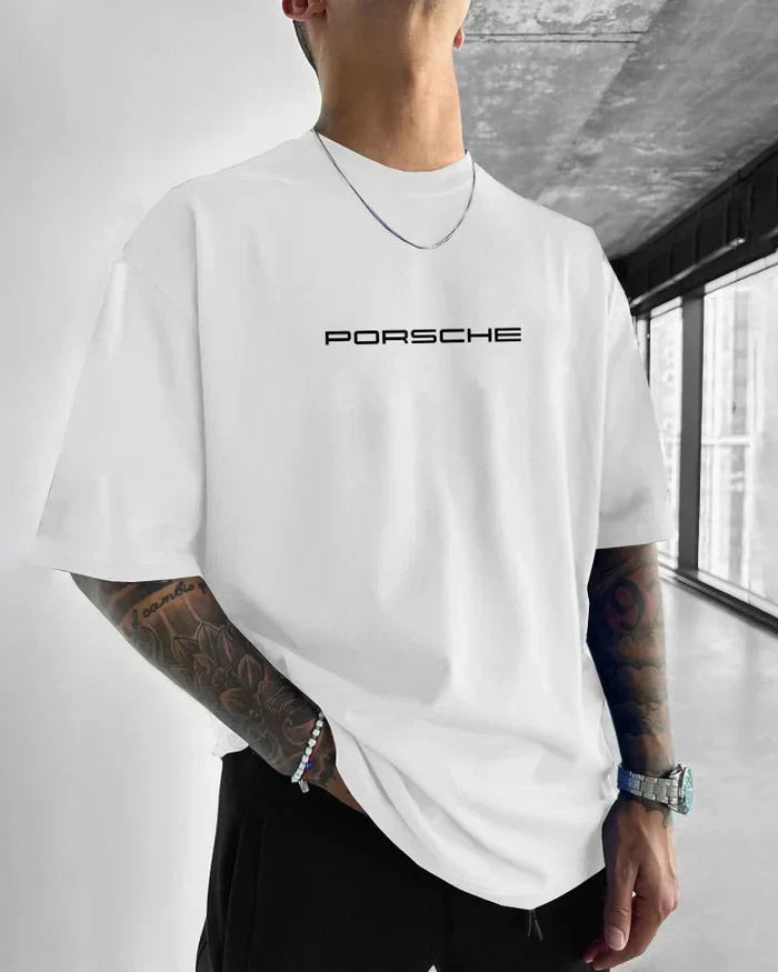 Porsche 911 GT3 RS Oversized Unisex T-Shirt – 180 GSM Premium Cotton | White