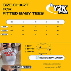 Ugly People Hate Me Baby Tee | White Crop Top